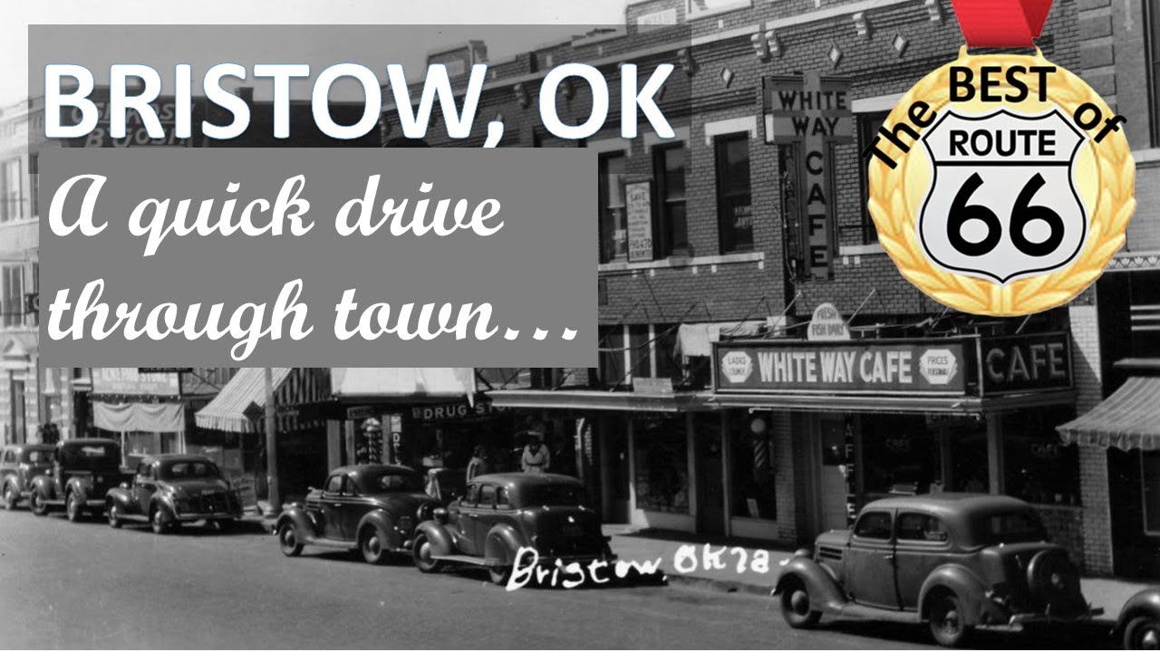 Best of Route 66 Bristow Oklahoma - a quick drive on Route 66 through town, plus a bonus bridge