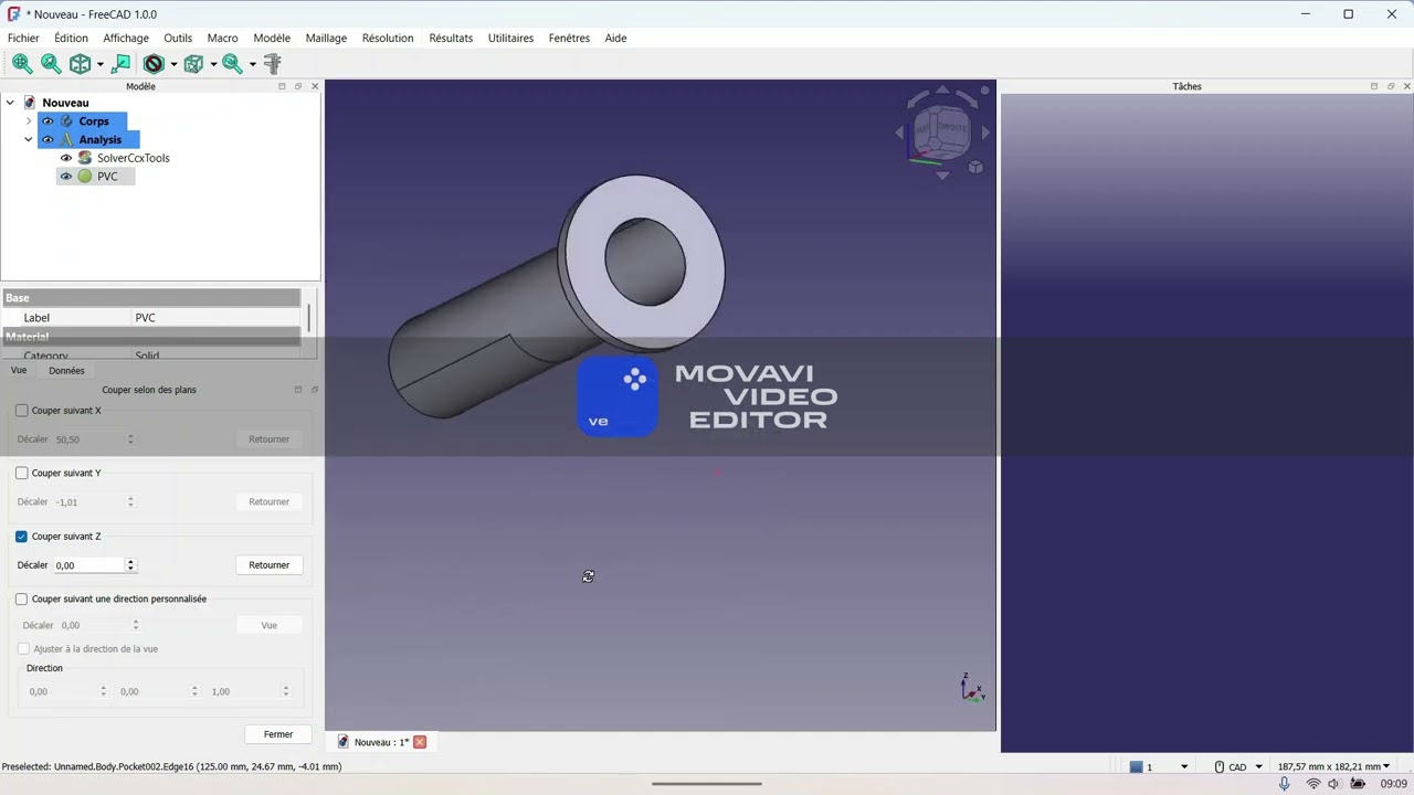 Simulation RDM poignée de vélo avec FreeCad