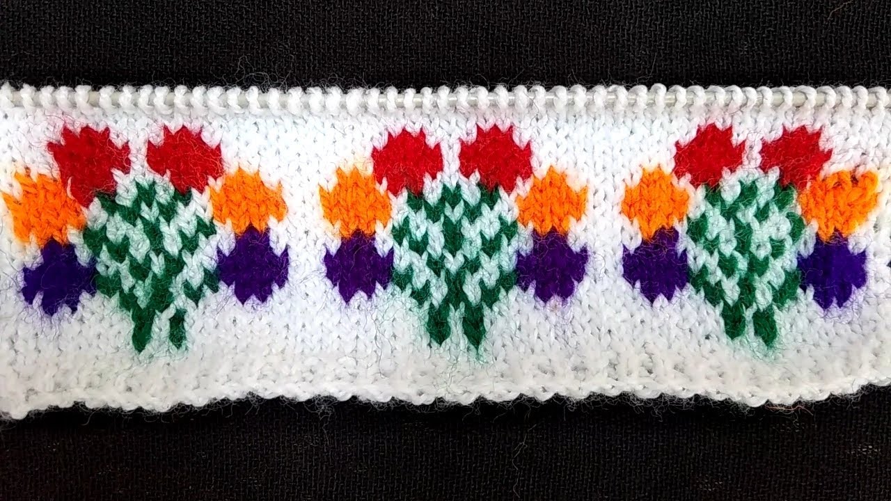How to Knit : New Knitting Design Patterns #4 (Hindi) / Easy फूल डिजाइन बुनना सीखें आसान तरीके से
