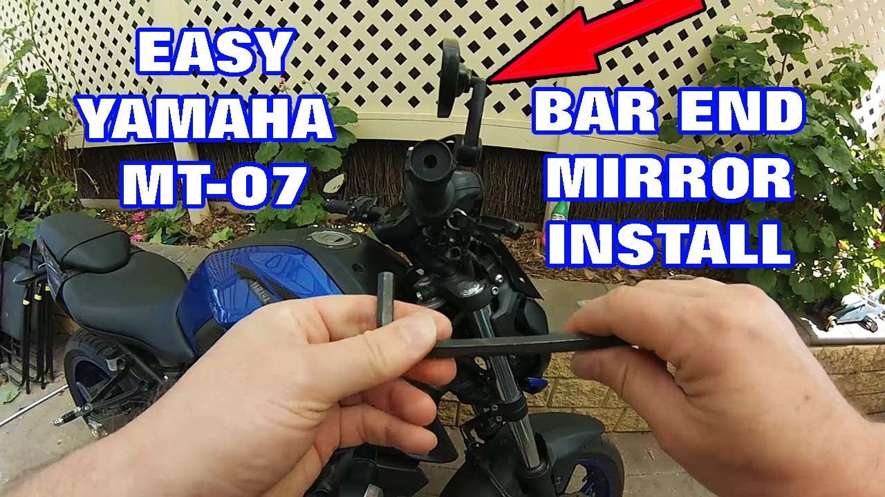 How to Install Yamaha MT-07 Bar End Mirrors Using Rhinomoto Adapters Easy.