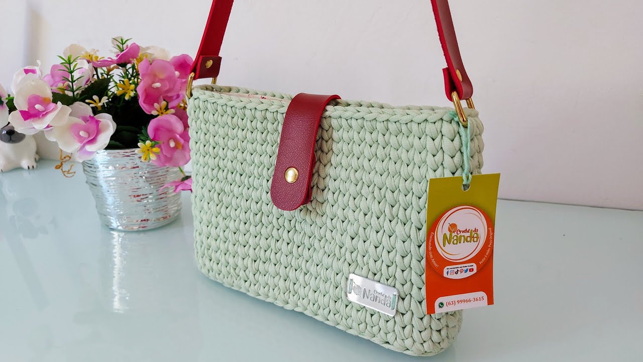 Bolsa MARIA /Passo a passo bolsa com fio de malha Premium/ iniciantes/com fôrro/@Crochê da NANDA