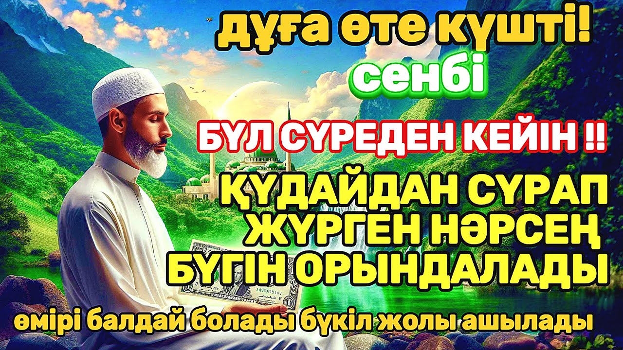Тыңда Өте күшті дұға сенбі, Қуаныштан жылайсың себебі жете алмай жүрген арманың орындалады