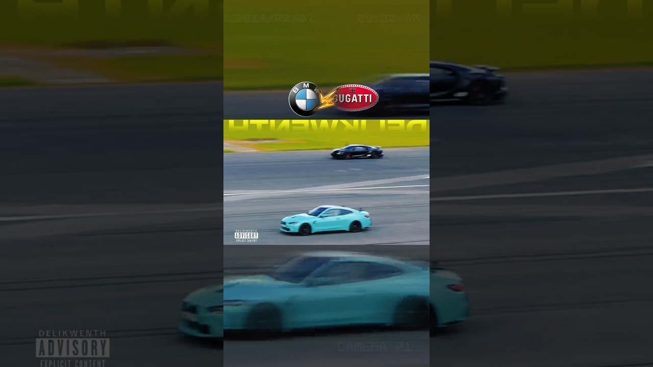 💀BMW M4 Competition (1000hp) vs 😈🥶BUGATTI Chiron Super Sport (1600hp) #bmw #bugatti #race