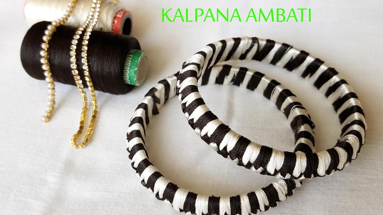 criss cross silk thread bangles making video # two colors bangles