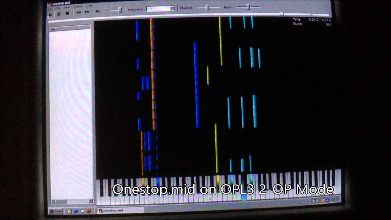 Onestop.mid on Aztech 2316 OPL3 2-OP VS 4-OP Mode