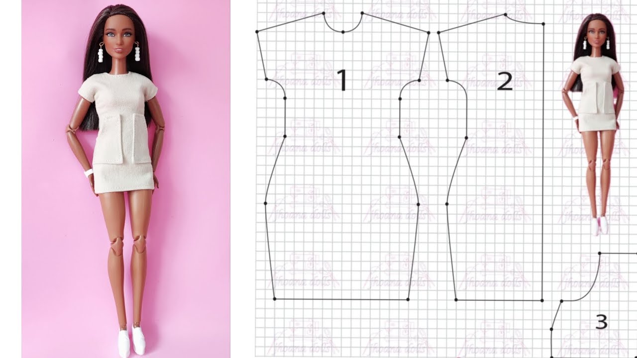 121 vestido cargo para Barbie (patrones en la descripción)