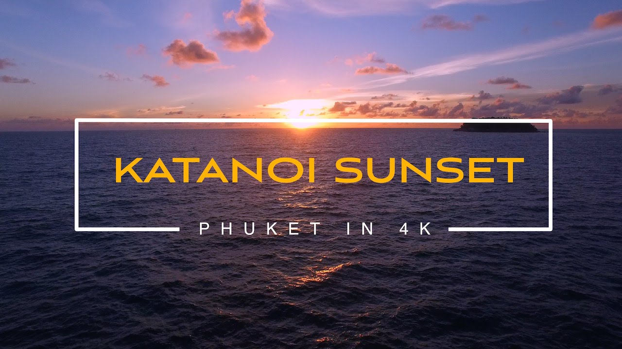 Thailand. Phuket. Sunset Kata Noi Beach. July 2016. 4k video.