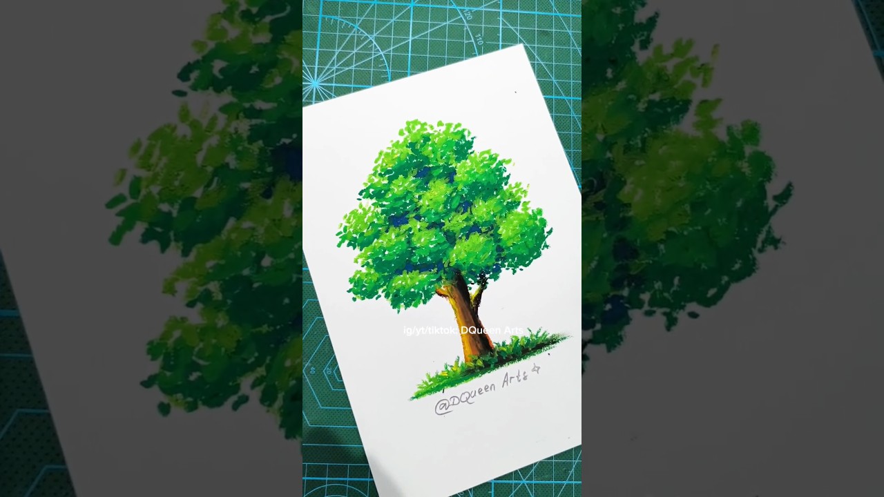 Cara Gambar Pohon pakai Oil Pastel buat Pemula 🌳