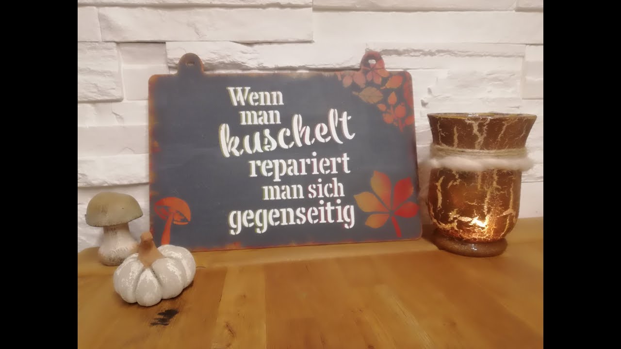 Herbstliches Eingangsschild mit 3d Effekt