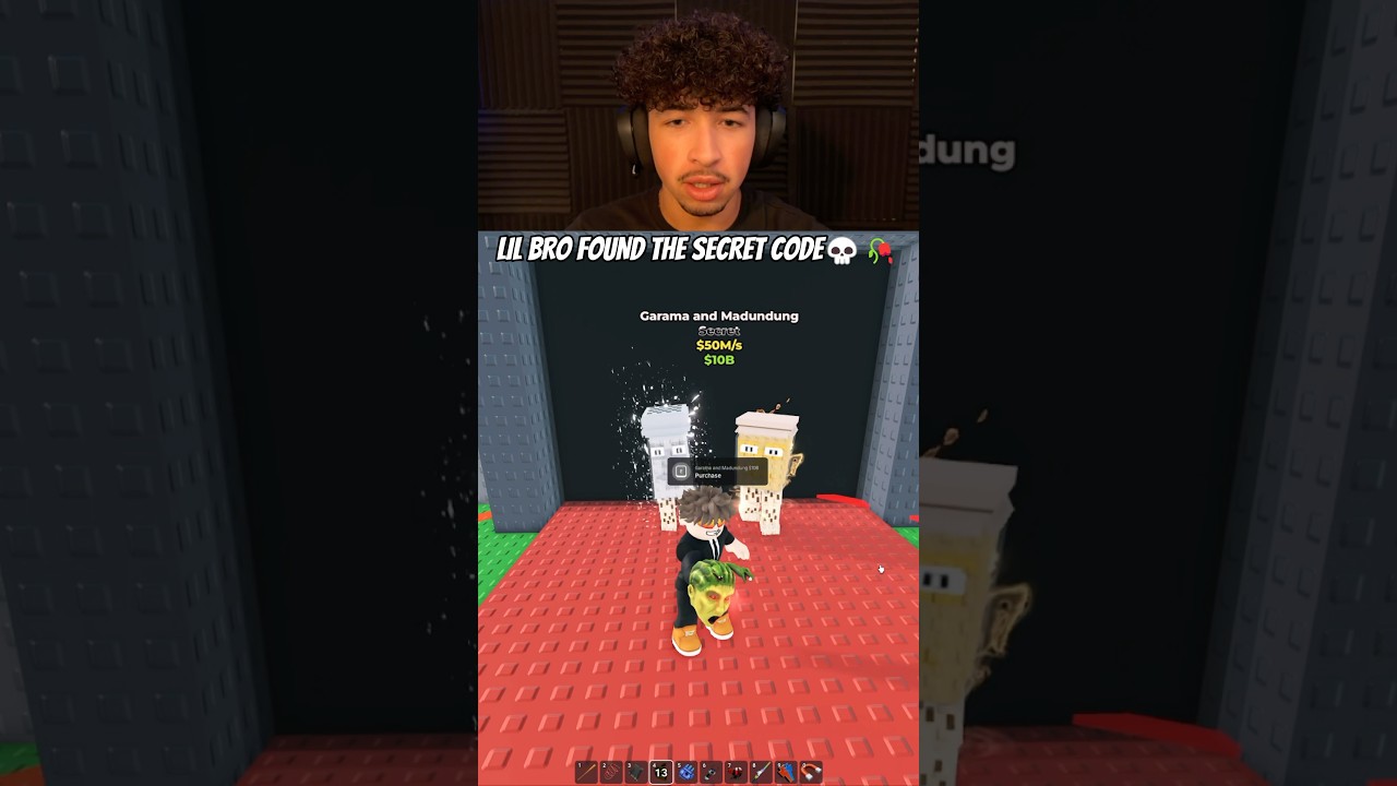 LIL BRO FOUND THE SECRET CODE💀🥀#roblox #stealabrainrot