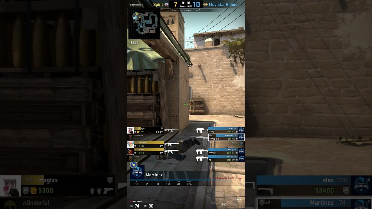 Movistar Riders vs Spirit | Martinez 4k AWP + Pistol