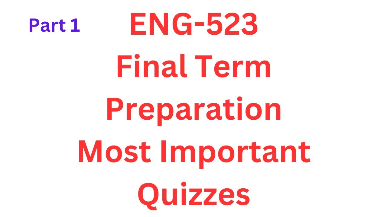 ENG-523 (Discourse Analysis) Final Term most important Quizzes Part.1