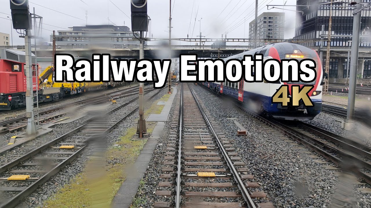🚆 4K Relaxing cab ride in light rain (Cab Ride Switzerland | S19 Effretikon - Dietikon)