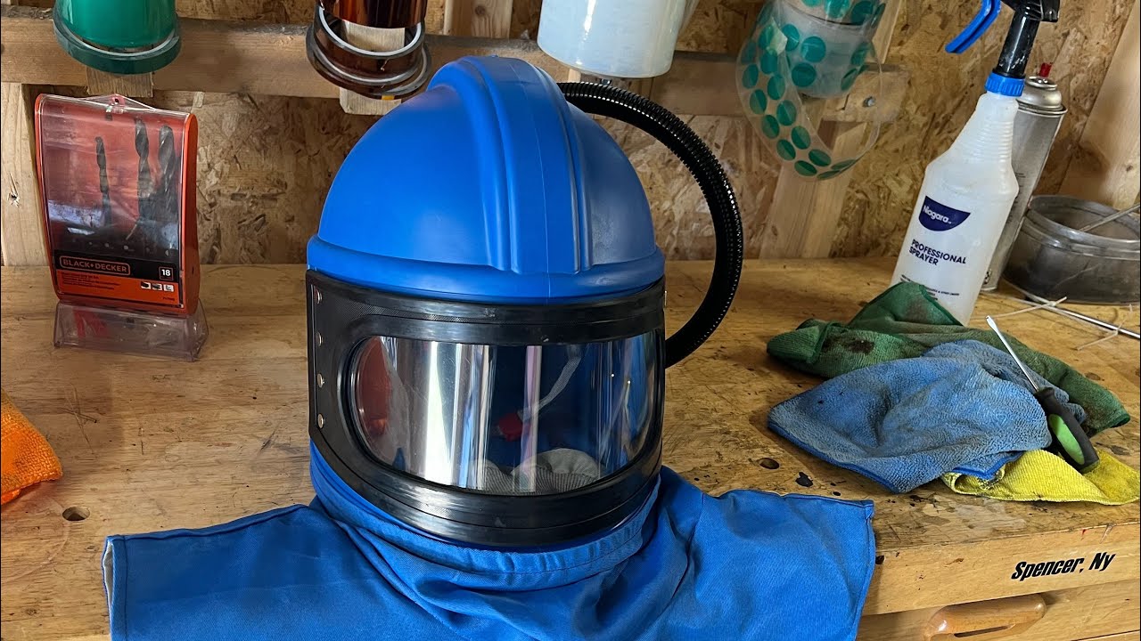 XL DIY Sand Blaster Set Up and Respirator Suit #diy #budget #blasting #coating #powdercoat #family