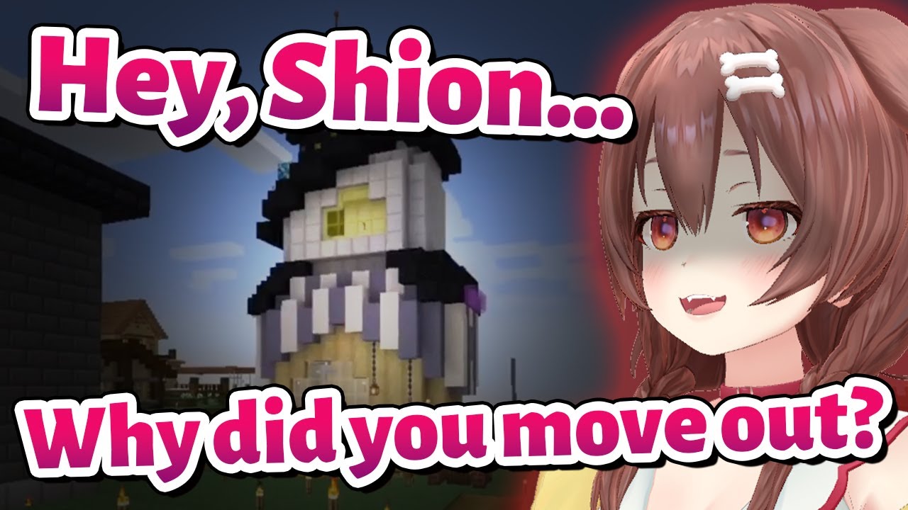 Korone unhappy with Shion moving out【Minecraft/Hololive Clip/EngSub】