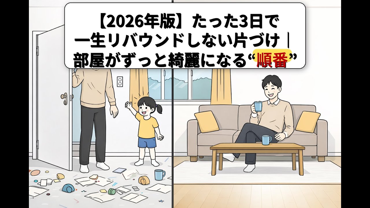【2026年版】たった3日で一生リバウンドしない片づけ｜部屋がずっと綺麗になる“順番”