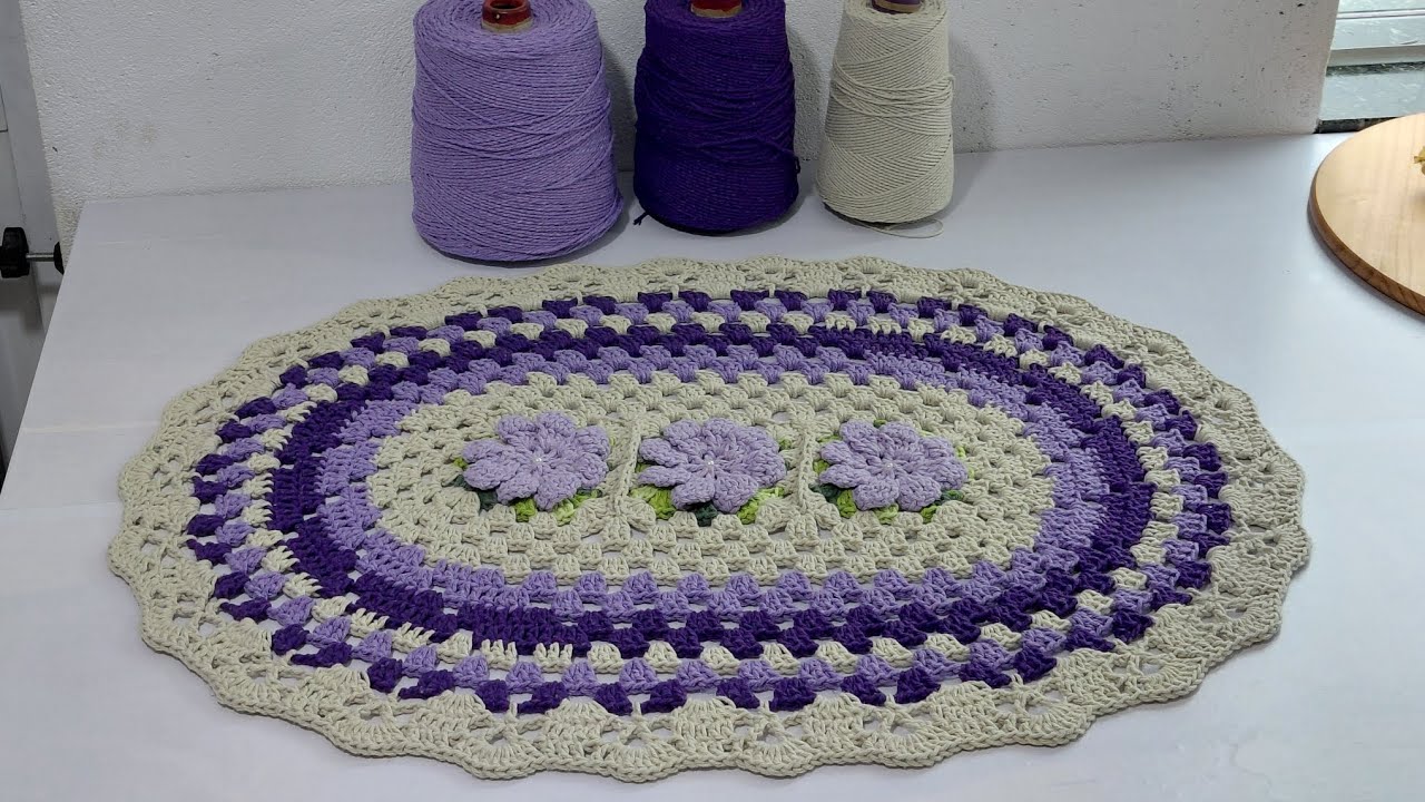 VLOG TAPETE DESTEMIDA /modelo espiral com flor cata-vento na base 