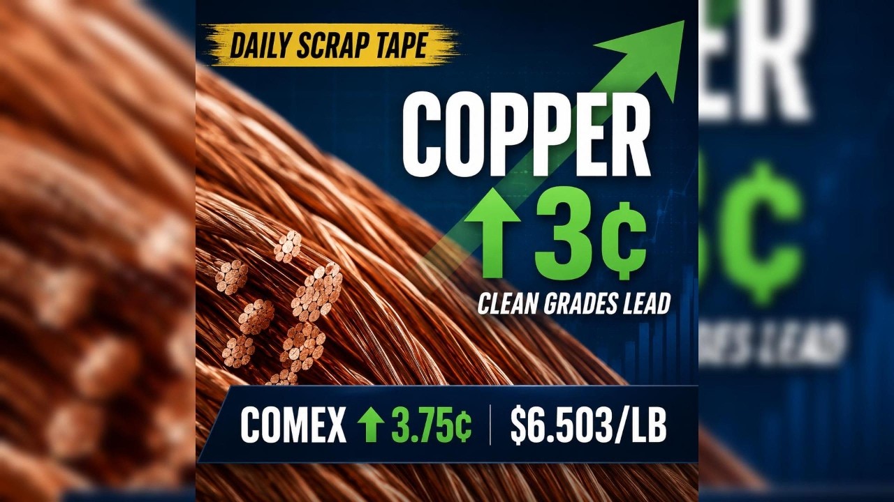 Daily Scrap Metal Market Briefing | Copper &uarr;3&cent; Aluminum &uarr;1&ndash;2&cent; | August 3, 2026