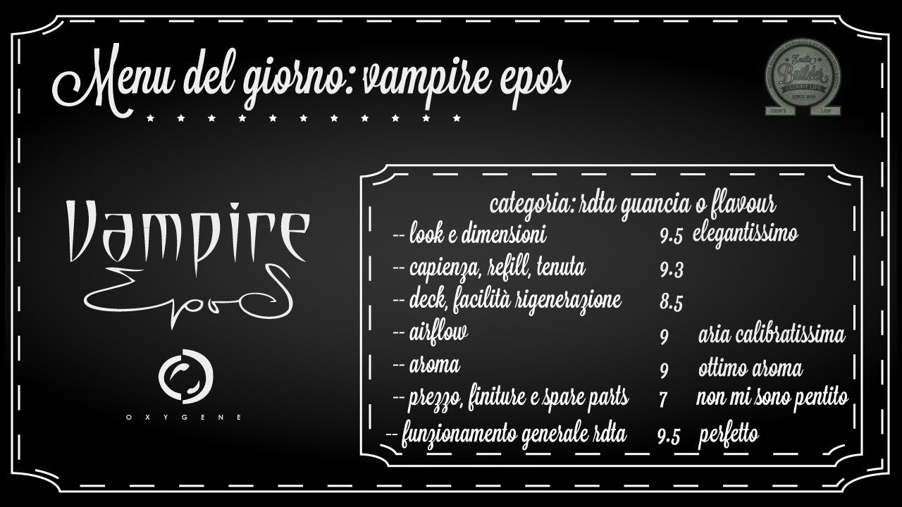 RDTA come farlo: vampire epos oxygene mods recensione emiliabuilder ita