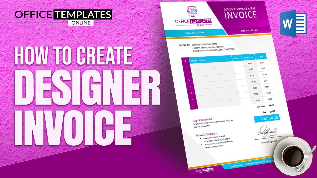 Making a Professional Invoice Design in MS Word | Graphics Designer Invoice Tutorial
