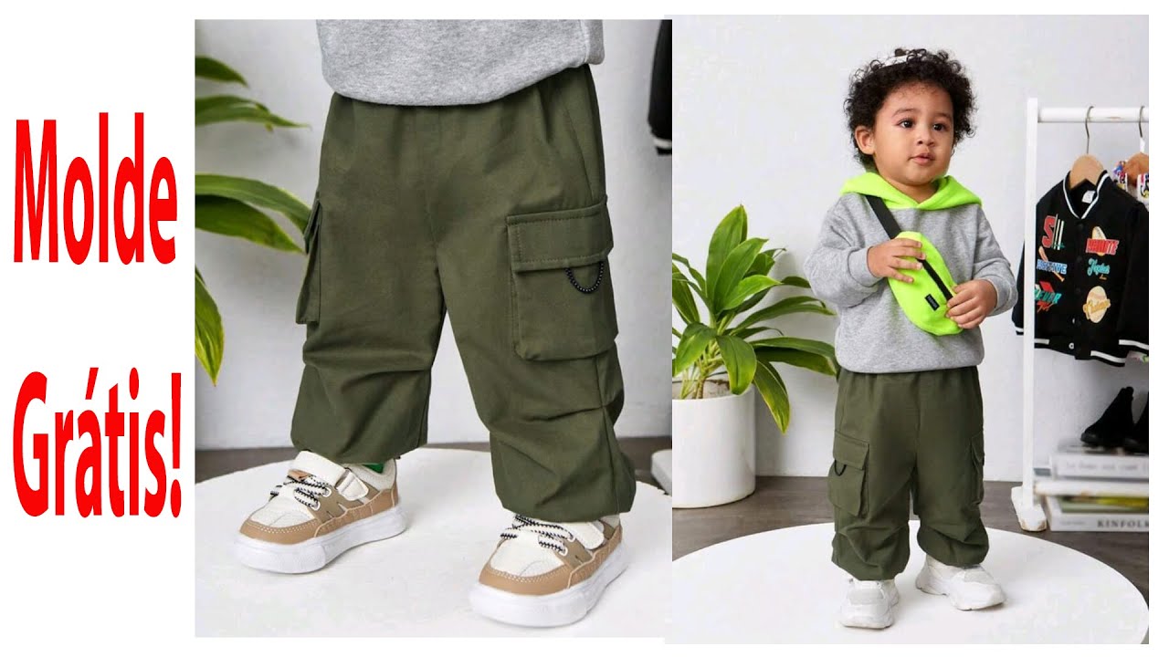 Como Fazer calça cargo infantil (molde Grátis!)