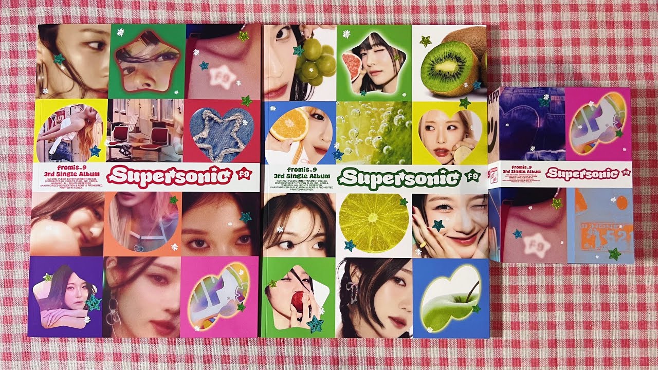 unboxing fromis_9 3rd single album “supersonic” ☆ ₊˚ ☘︎・₊✧ heat, juicy, kihno kit versions!