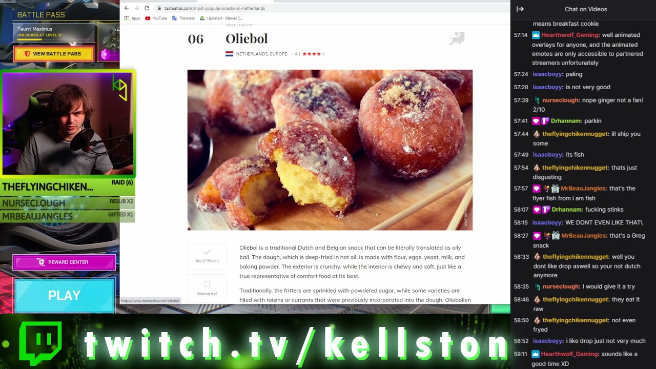 British Twitch streamer rates Dutch snacks