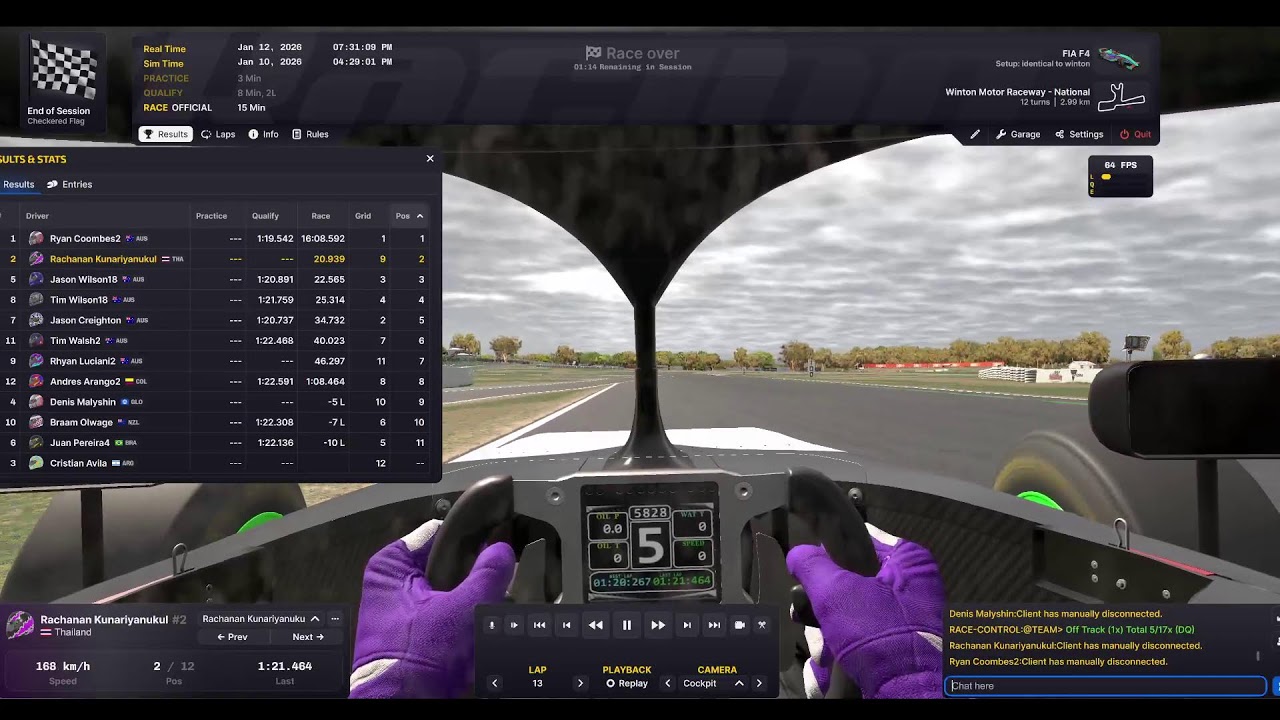 IM TRYING TO NOT DIE 1ST LAP RACING MY  FIA F4 AT OEN WHEEL