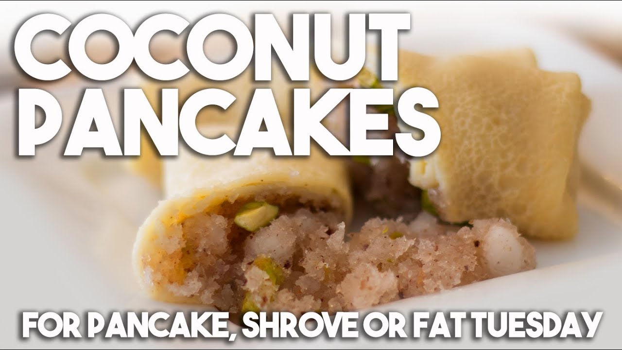 How to make COCONUT PANCAKES - Crepes with pistachios