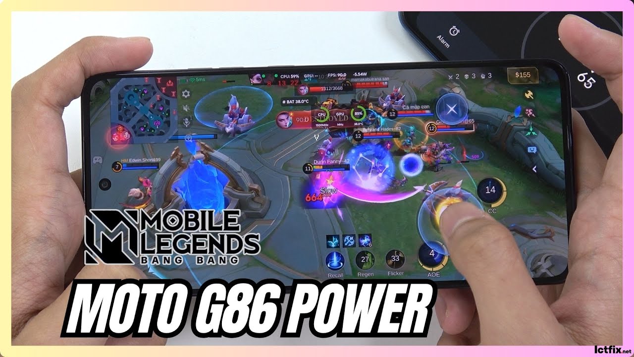 Motorola G86 Power 5G Mobile Legends Gaming test MLBB | Dimensity 7400, 120Hz Display
