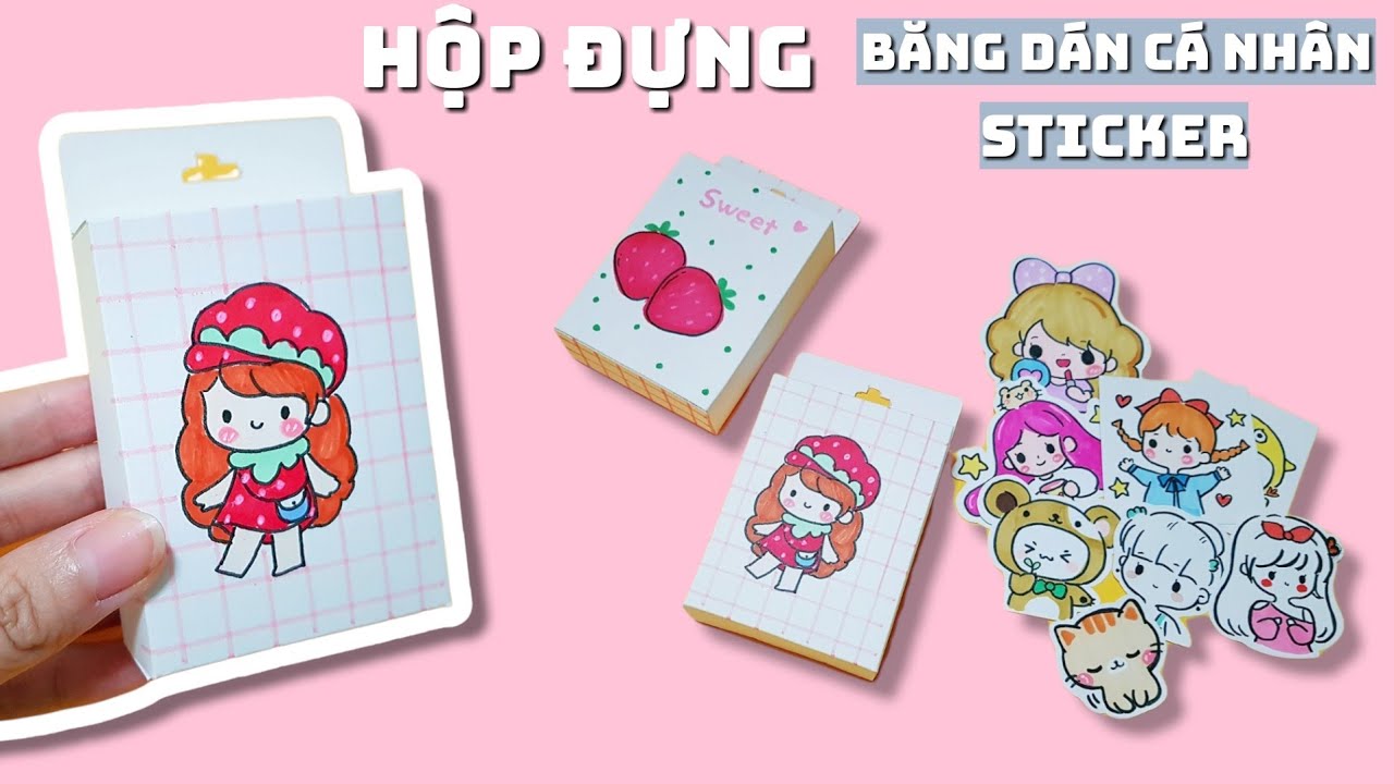 Cách làm HỘP ĐỰNG BĂNG KEO, STICKER, WASHI TAPE| Diy sticker storage box