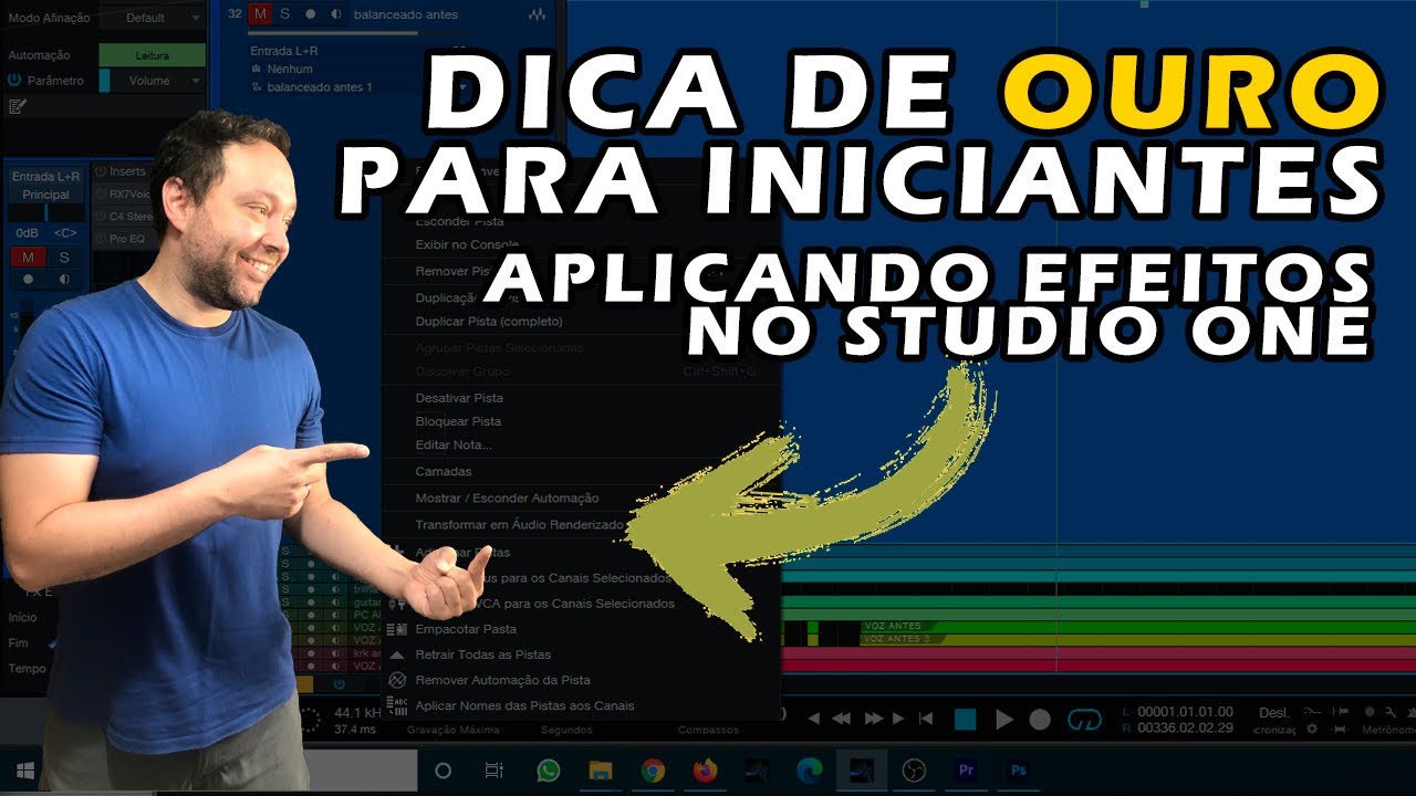 Transformar em Áudio Renderizado no #StudioOne | Aplicar Efeitos na Onda!
