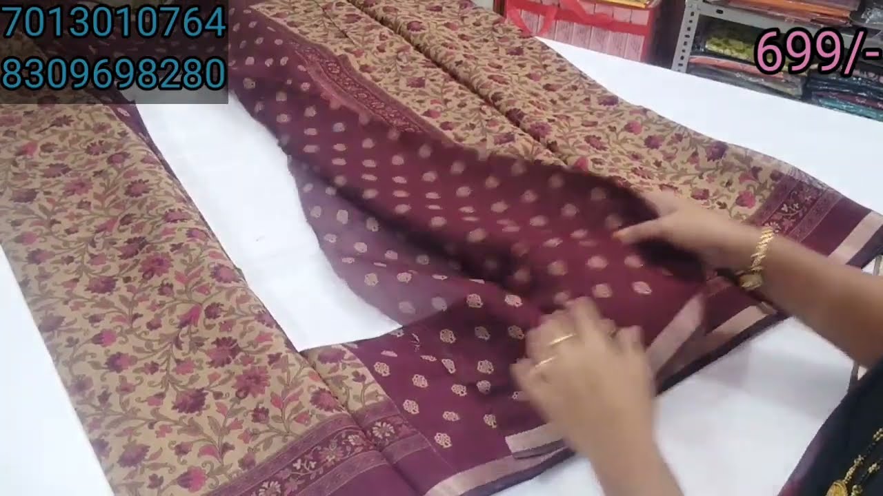 Branded మహేశ్వరి silk full sarees price only 699/-
