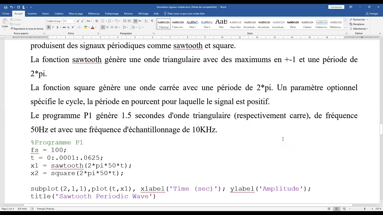 TP1: Génération des signaux sous MATLAB _L3