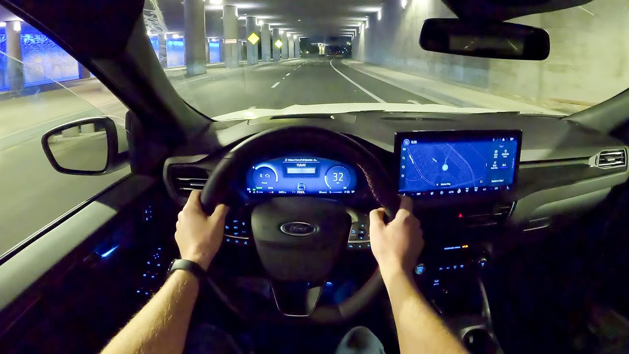 2023 Ford Escape Hybrid ST-Line Elite - POV Night Drive (Binaural Audio)