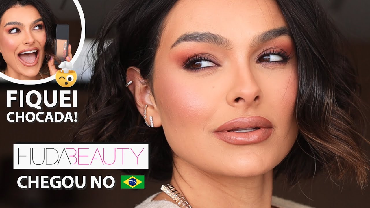 MAQUIAGEM ROSE *FÁCIL* PARA USAR DE NOITE | HUDA BEAUTY ESTÁ NO BRASIL