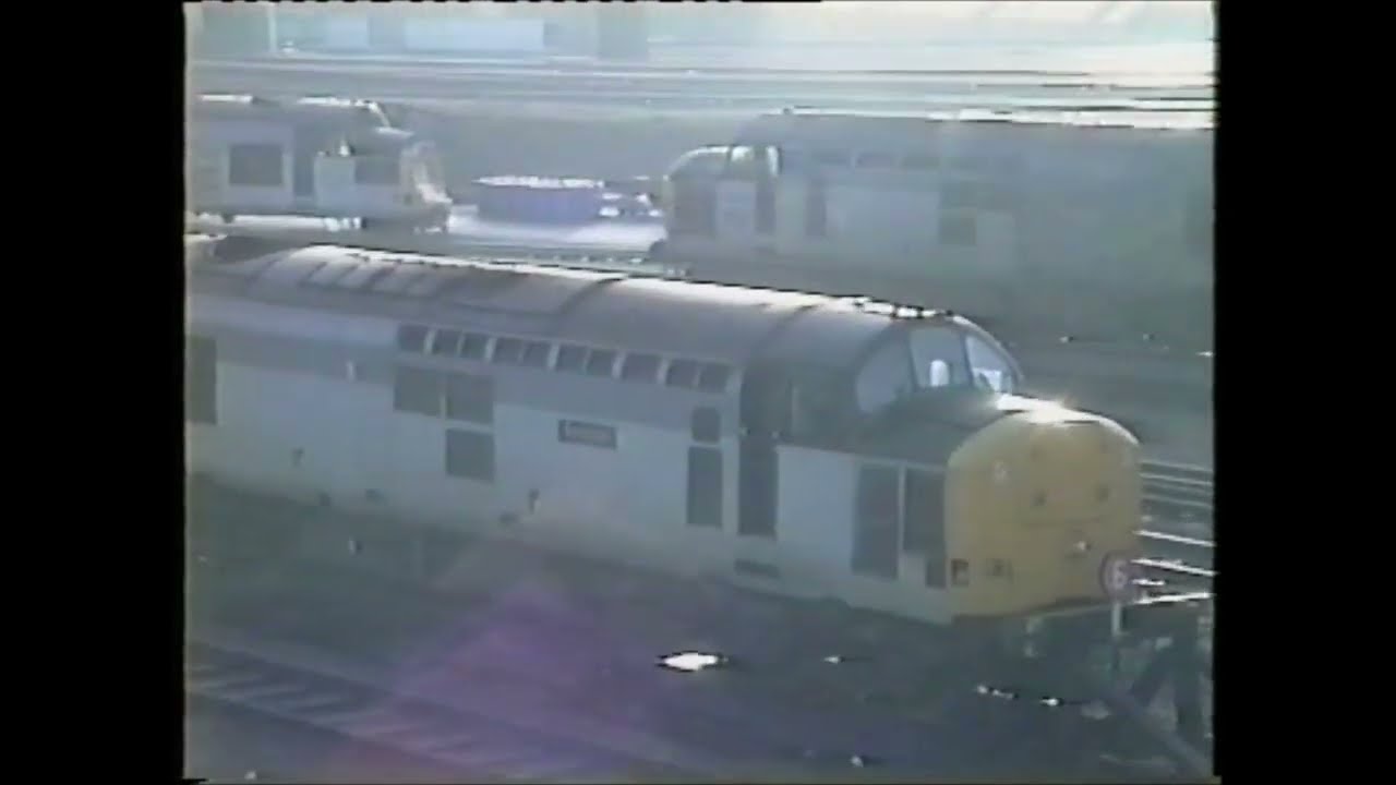 Rails in Wales. So many 37s ! Jan.1993 at Cardiff Canton Depot