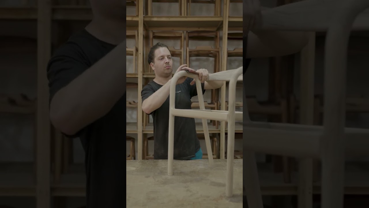 How it's made: minimalistic handcrafted solid wood chair designed by Charlie Pommier. 