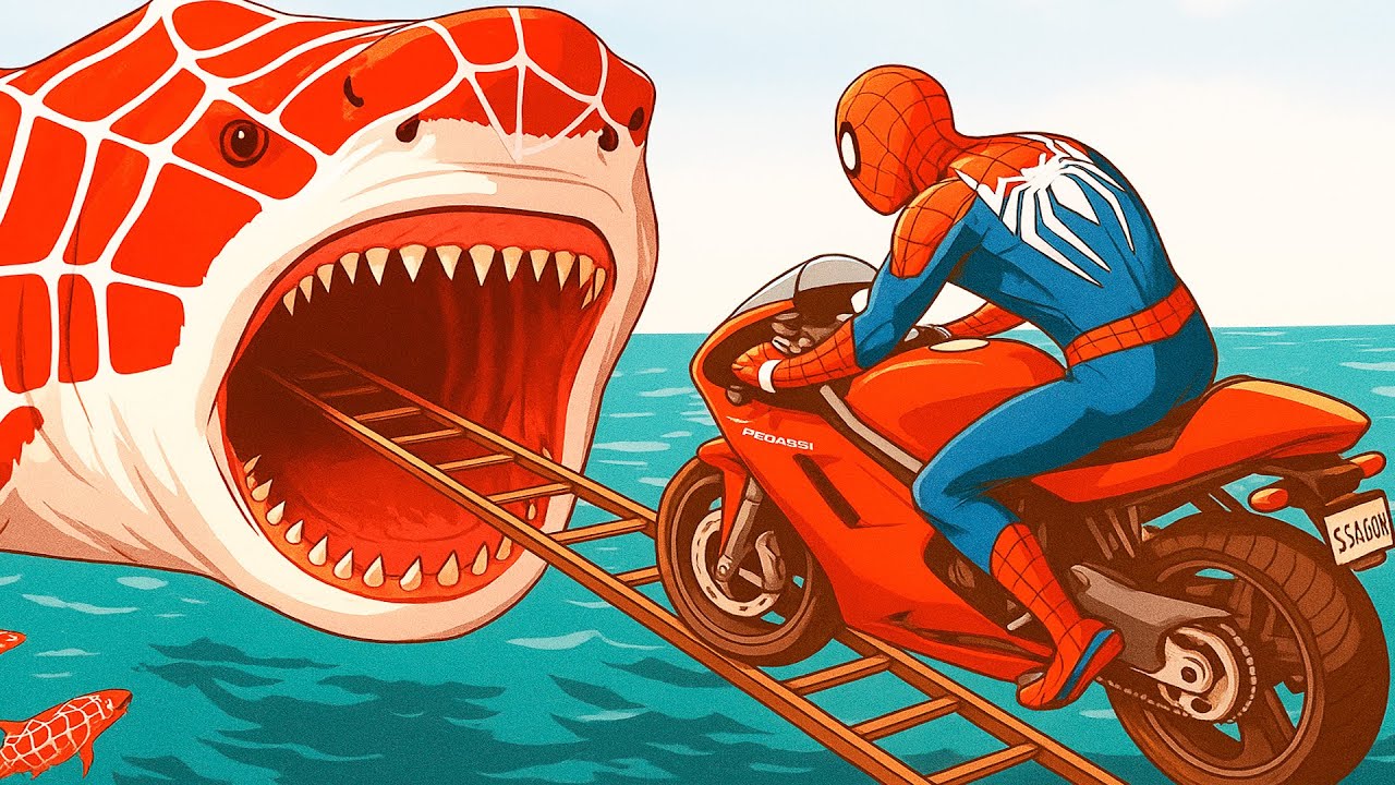 Spider-Man vs the Spiral Bridge! 🌀 Extreme GTA V Bike Stunt Ride