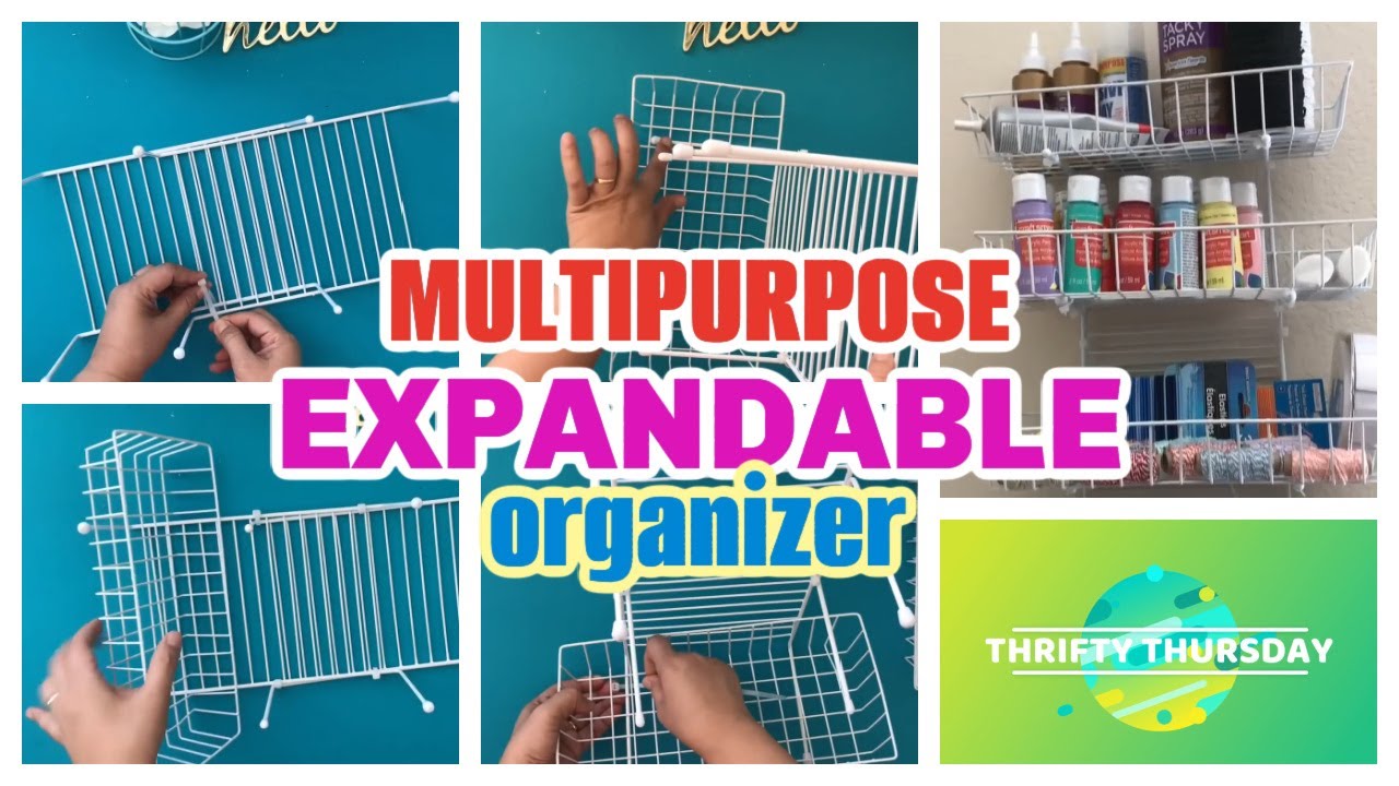 DIY MULTIPURPOSE EXPANDABLE ORGANIZER FOR COUNTERTOP OR WALL #dollartreehacks #dollartreediy