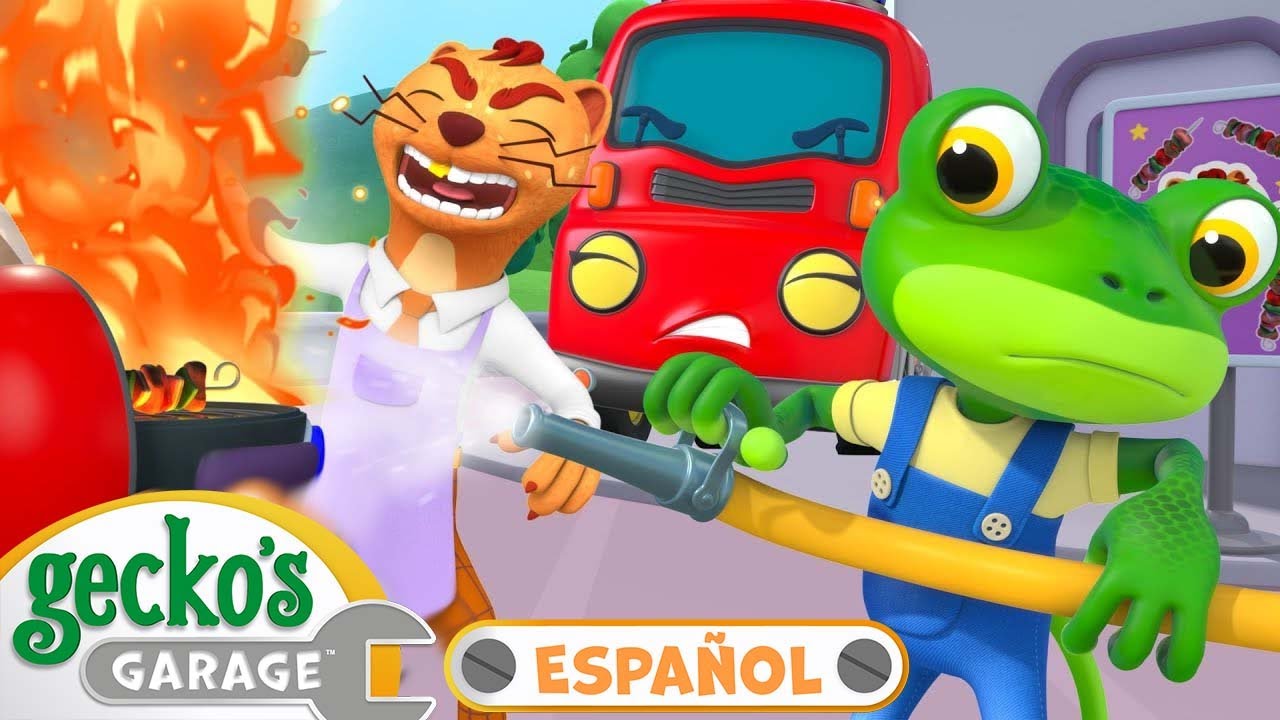 Fuego en el taller | Garaje de Gecko | Carros para niños | Vídeos educativos