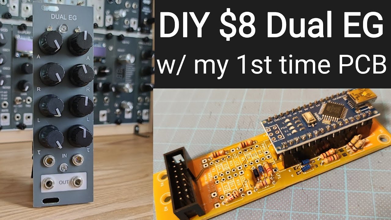 [ $8 ] DIY eurorack modular synth Dual EG with my 1st time PCB from PCBWay / Arduino nano based
