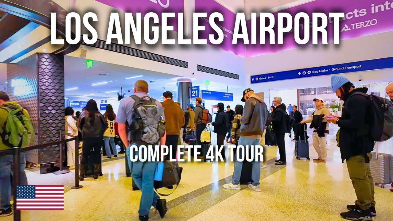 Complete 4K Walk: Full Tour of LAX Airport 🇺🇸 | Terminals, Gates & Boarding Areas
