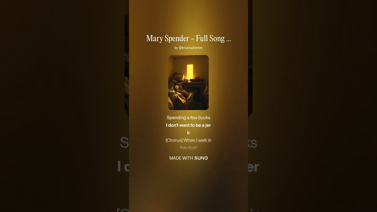 Mary Spender song lyric demo clip