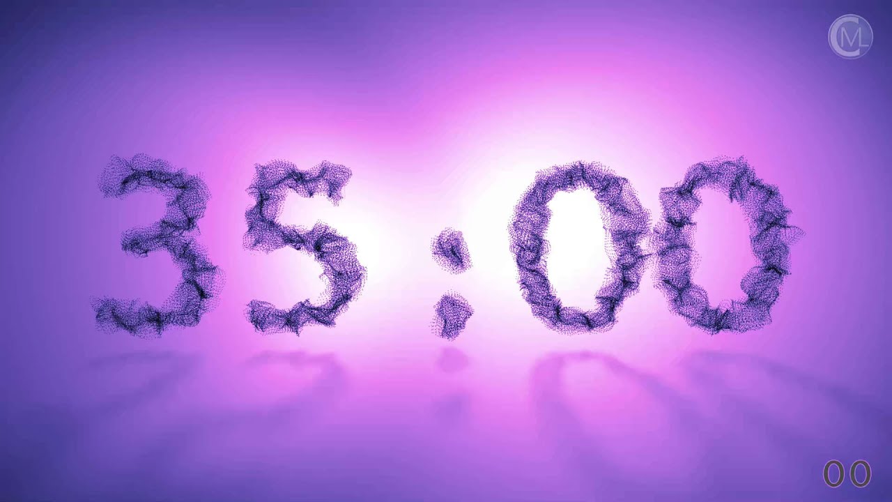 35-Minute Countdown with Soft Voice, Particle Animation & Ambient Effects