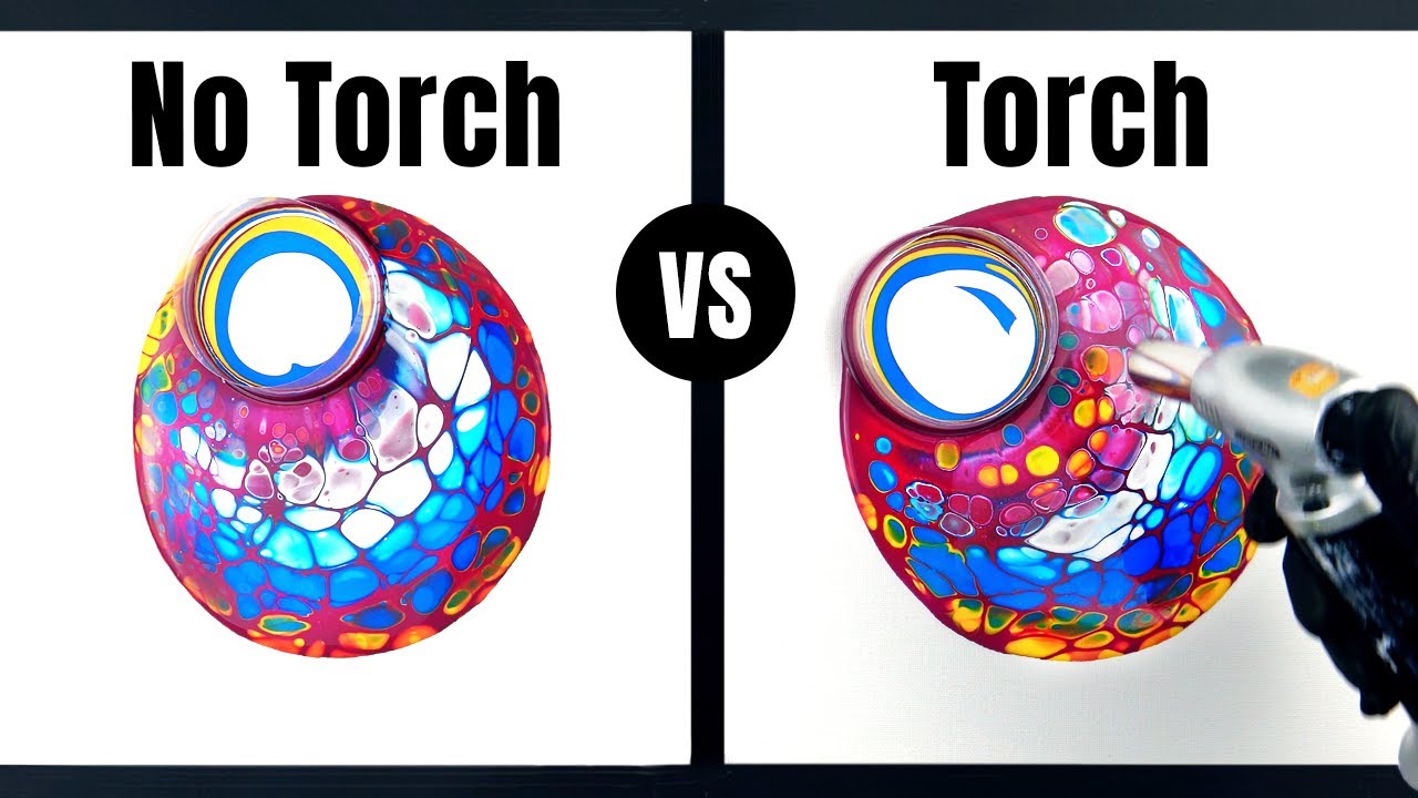 Torch vs No Torch - Acrylic Pouring Experiment
