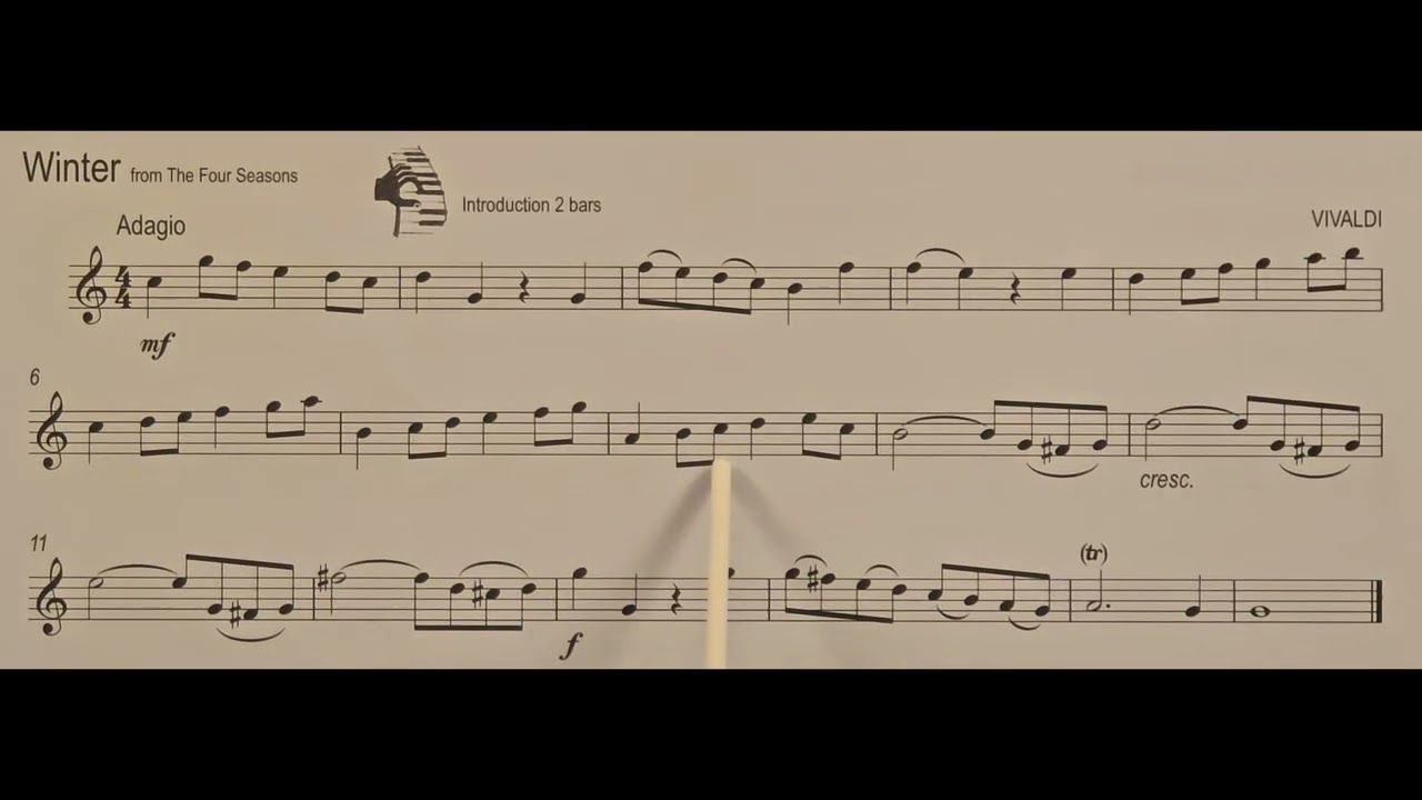 Winter by Vivaldi piano accompaniment at rehearsal speed