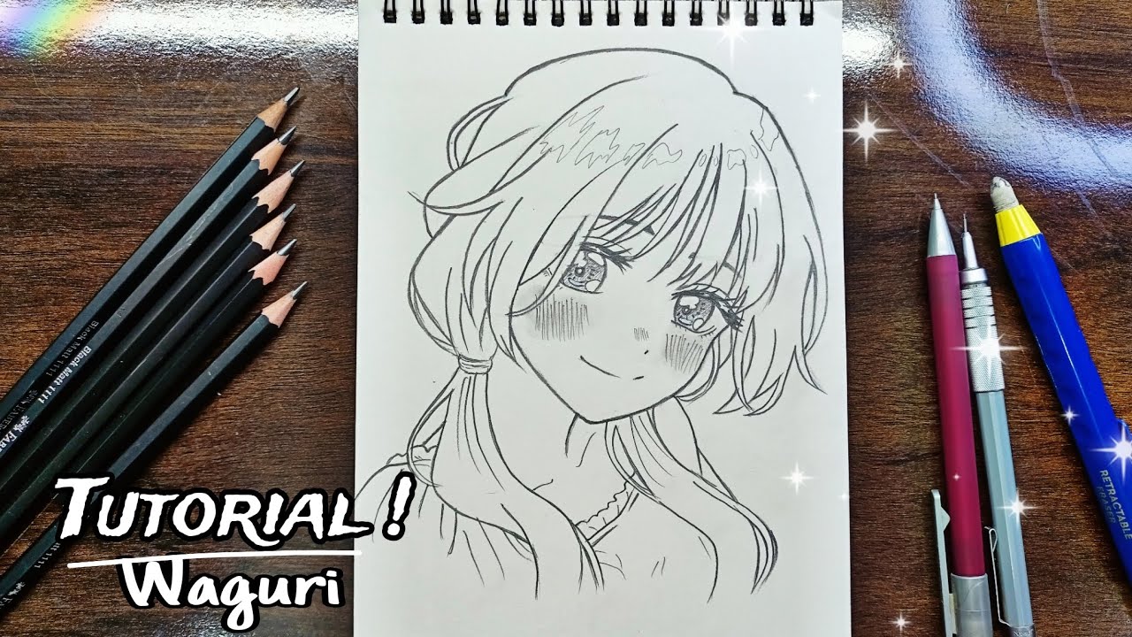 How to draw WAGURI KAORUKO easy step by step full sketch | TUTORIAL !