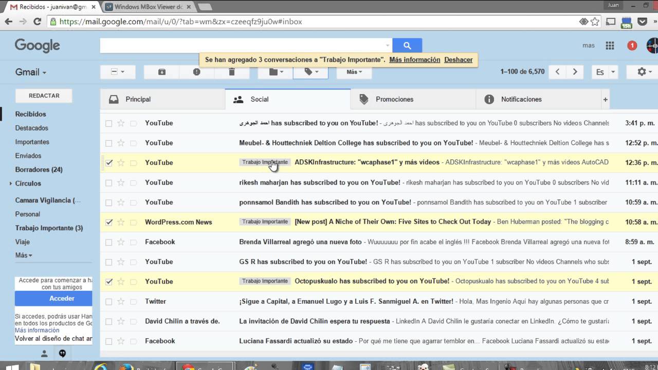 Guardar Correos de Gmail o Descargar algunos Emails de Gmail para liberar espacio