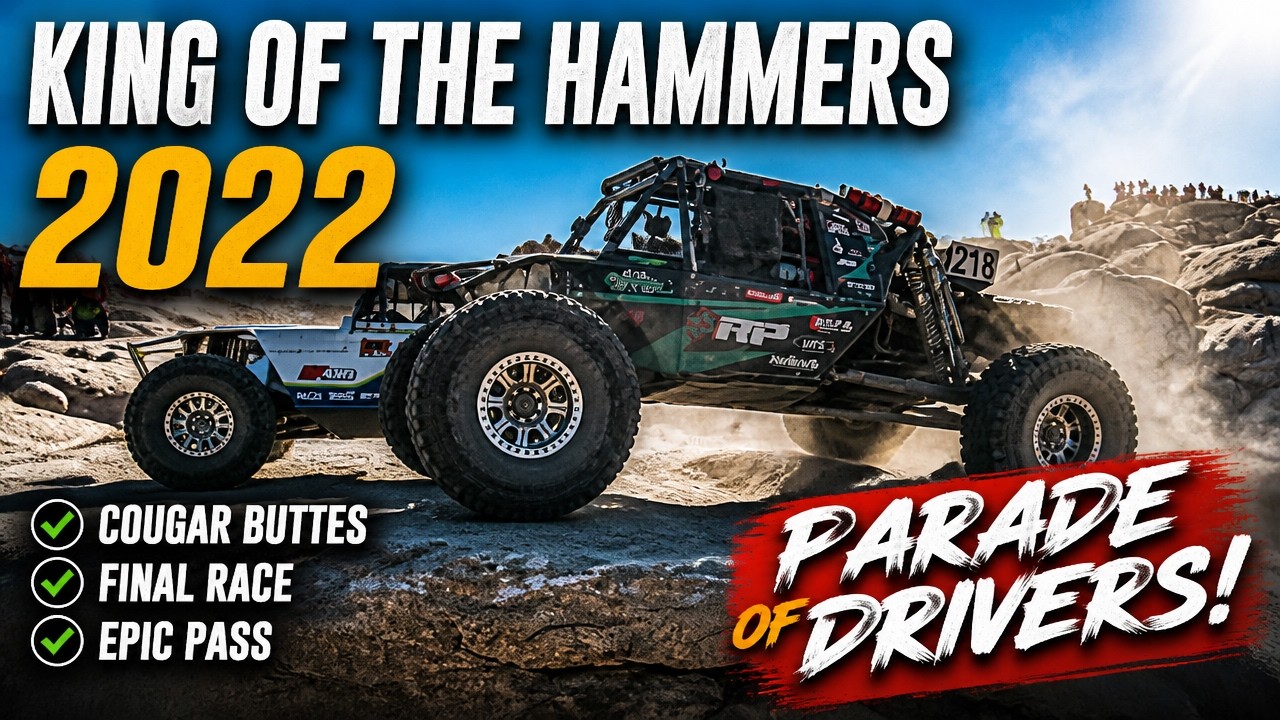 King of the Hammers 2022 Cougar Buttes Saturday Morning. 4K